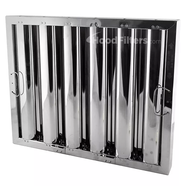 16" Tall X 20" Wide Mavrik Stainless Steel Hood Filter with Bottom Hooks