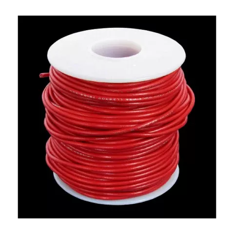 18 GA. RED HOOK-UP WIRE, STRANDED 100'