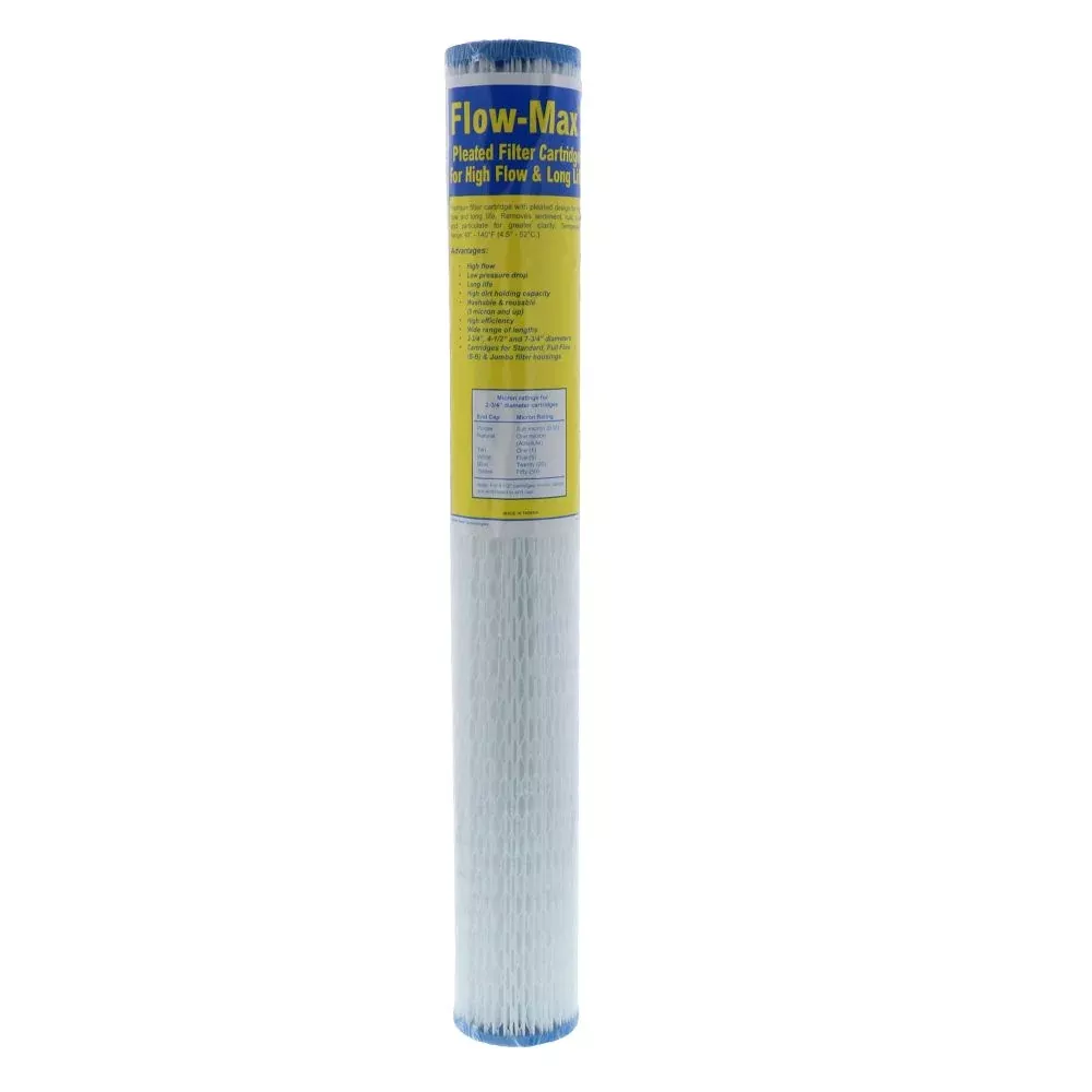 19-1/2" x 2-3/4" Flow-Max Pleated Poly - 20 mic