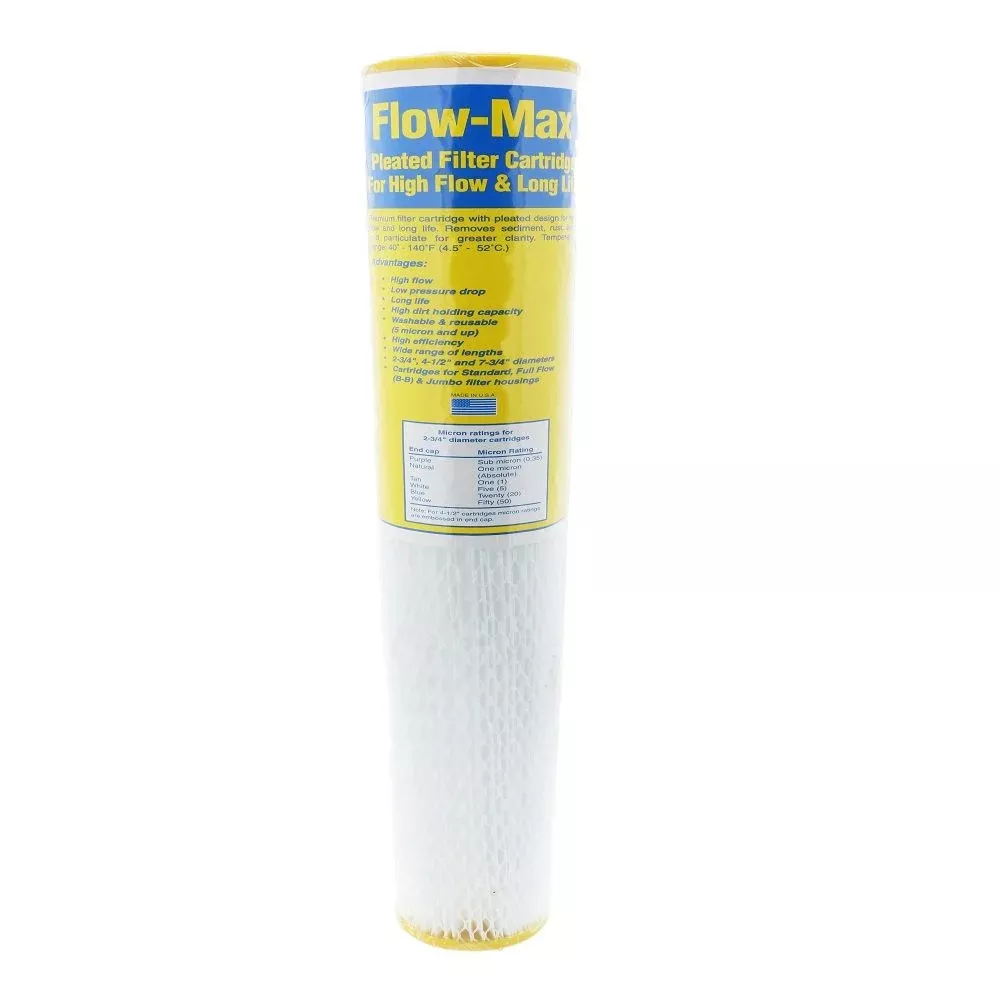 19-1/2" x 2-3/4" Flow-Max Pleated Poly - 50 mic