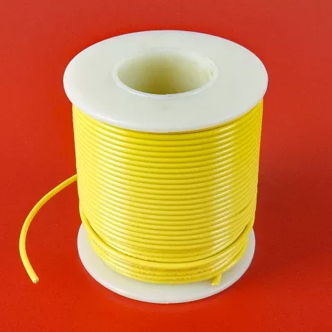 20 GA. YELLOW HOOK-UP WIRE, STRANDED 100'