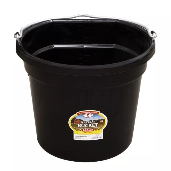 20 QT Flat Back Duraflex Plastic Bucket