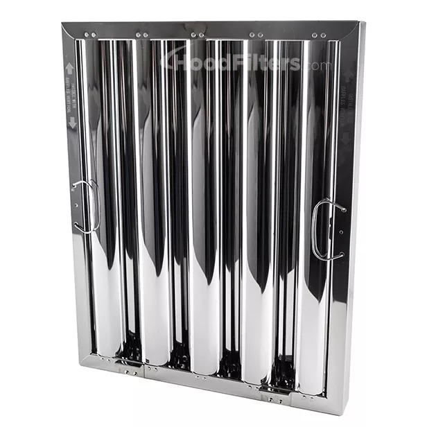 20" Tall X 16" Wide Mavrik Stainless Steel Hood Filter with Bottom Hooks