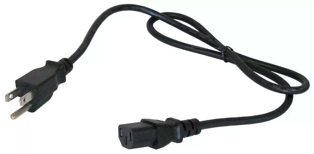3' BLACK 18/3 IEC DETACHABLE POWER CORD