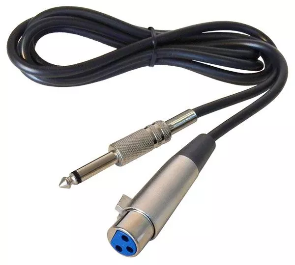 6' XLR 3P FEMALE TO 1/4" MONO PLUG MICROPHONE CABLE