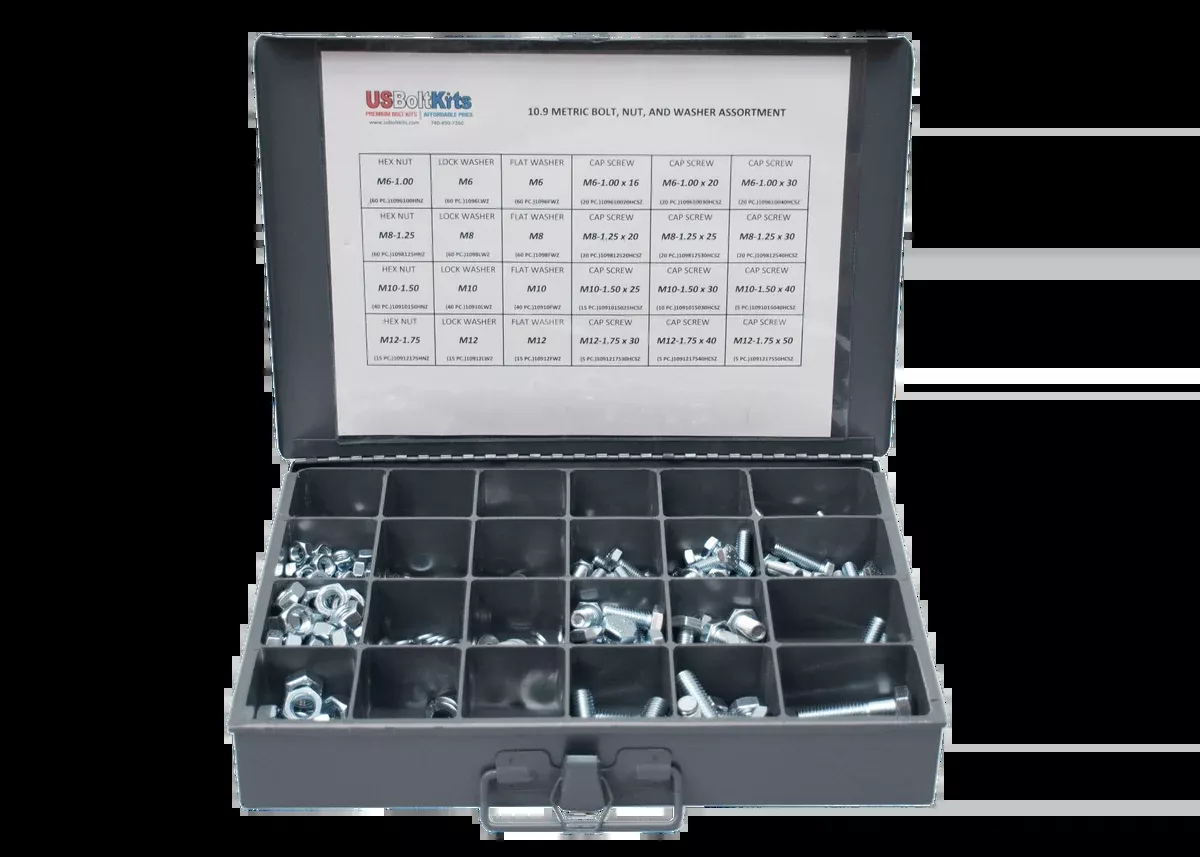 690 Piece Metric Class 10.9 Coarse Thread Assortment