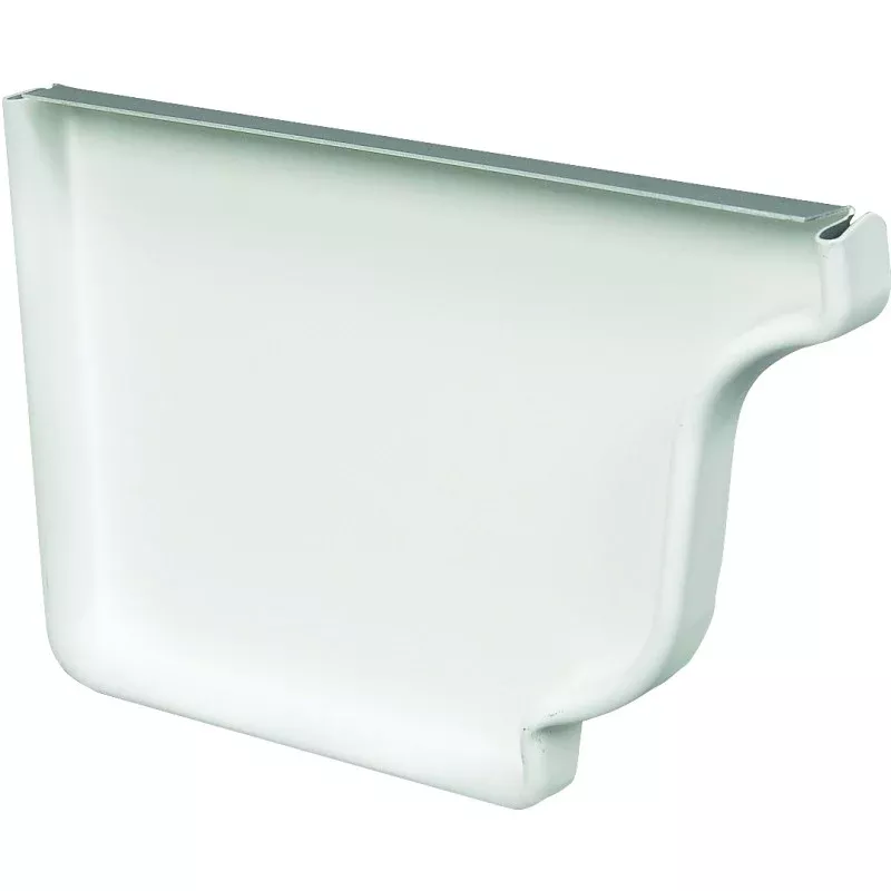 Amerimax 27005 Gutter End Cap, 5 in L, Aluminum, White