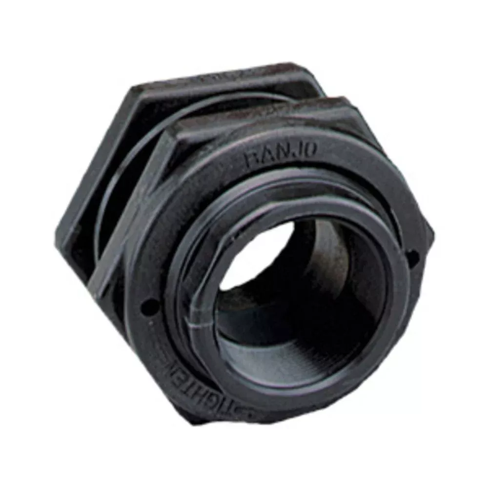 Banjo 1.25" Polypropylene Bulkhead Tank Fitting with EPDM Gaskets
