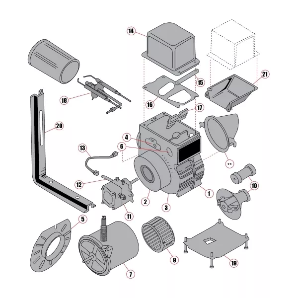 Beckett Diesel Burner Housing Assembly