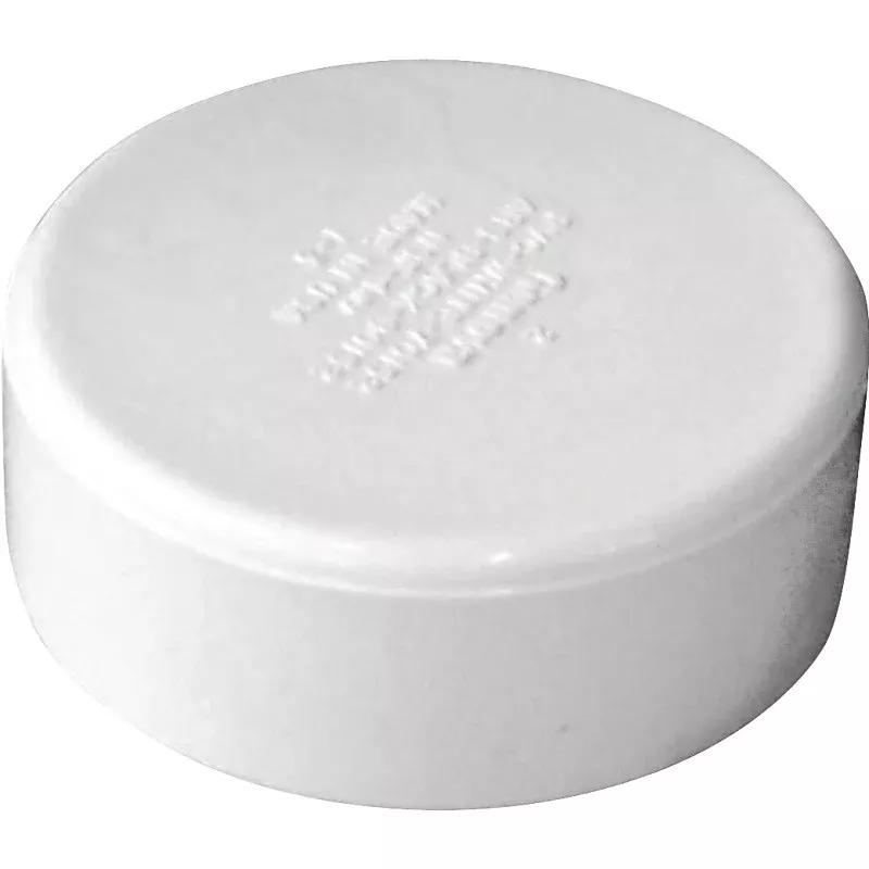 Canplas 193082 Pipe Cap, 2 in, Hub, PVC, White