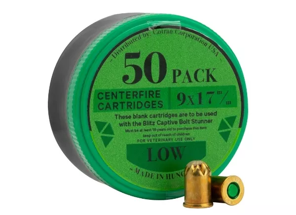 Cartridge 9mm Blitz Green Low Power 50 Box