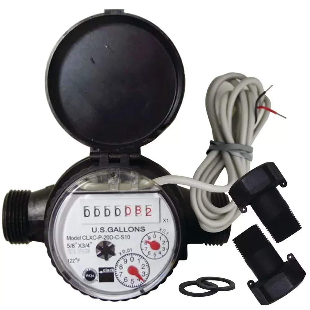 Clark CLXC-P Series Single Jet Totalizing Water Meter 5/8 x 3/4 1 Pulse Per 10 Gal
