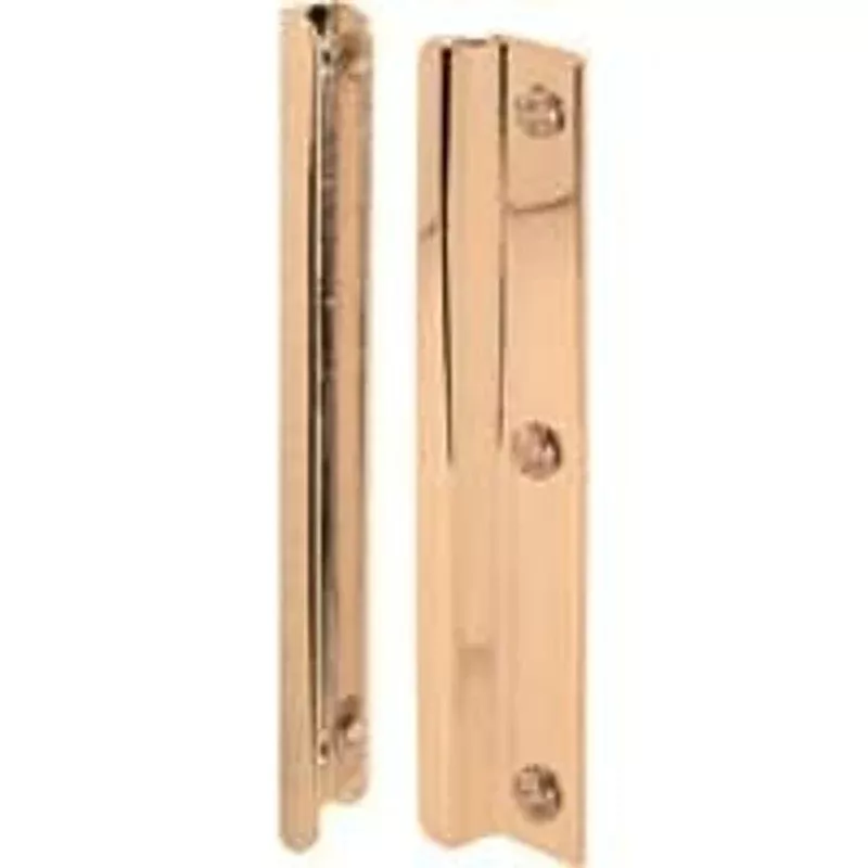 Defender Security U 9512 Entry Door Latch Shield, 6 in L, Steel, Brass