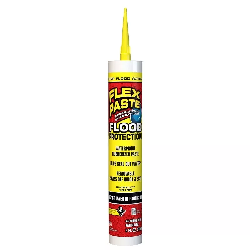 Flex Paste Flood Protection RPSYELR10 Rubberized Adhesive, Paste, Yellow, 9 oz, Cartridge