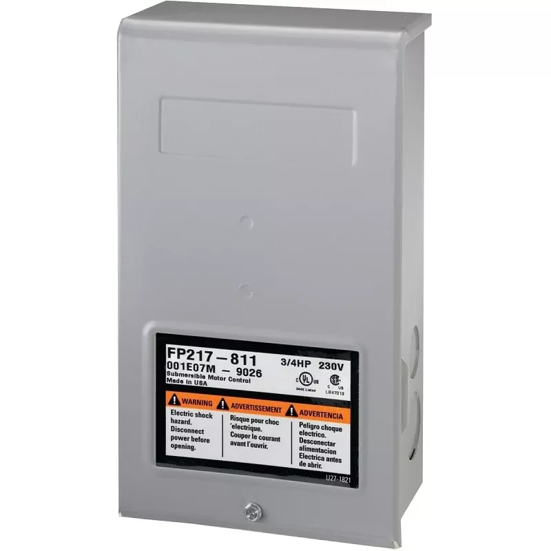 Flotec FP217-810 Control Box, 230 V, 0.5 hp, 3-Wire, Multiple Size Electrical Knockout, NEMA 3R Enclosure