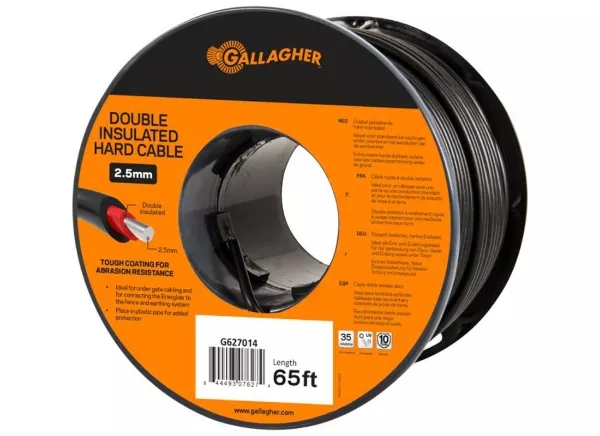 Gallagher 2.5mm Double Insulated Hard Cable - 65ft