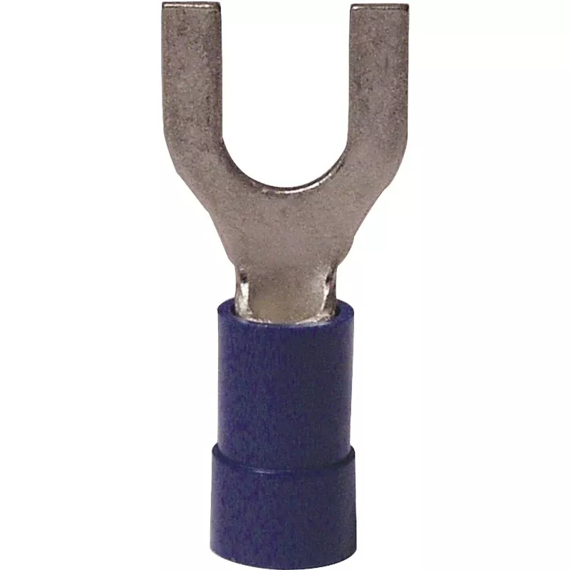 Gardner Bender 10-113 Spade Terminal, 600 V, 16 to 14 AWG Wire, #4 to 6 Stud, Vinyl Insulation, Blue, 100/PK