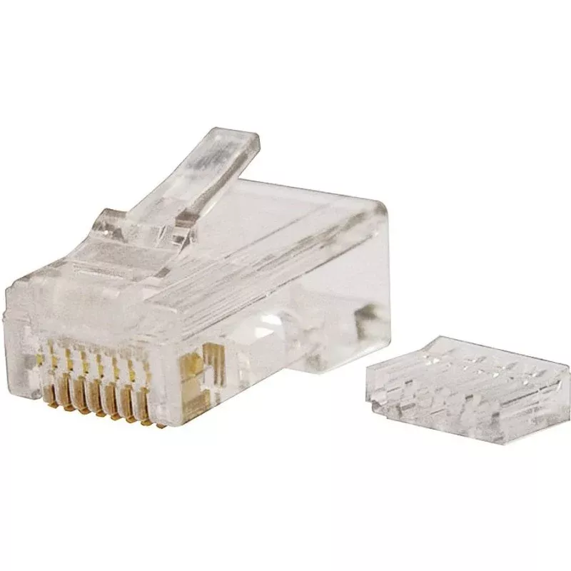 Gardner Bender GMC-88M6 Modular Plug, Rounded Cable, RJ-45 Connector, 8-Contact, 8-Position, White, 50/PK