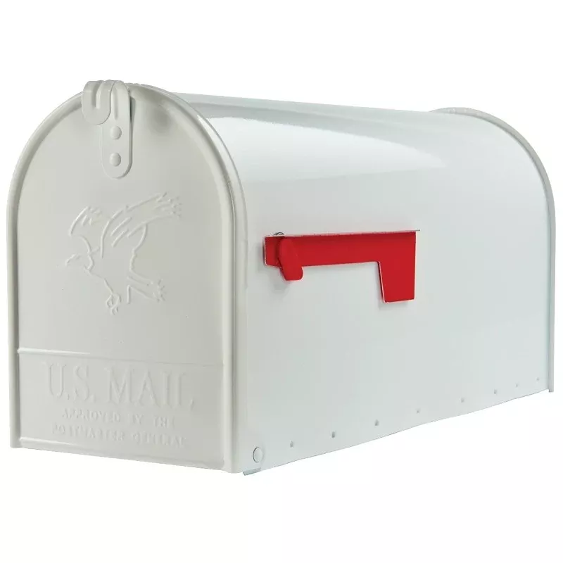 Gibraltar Mailboxes Elite Series E1600W00 Mailbox, 1475 cu-in Capacity, Galvanized Steel, Powder-Coated, 8.7 in W, White