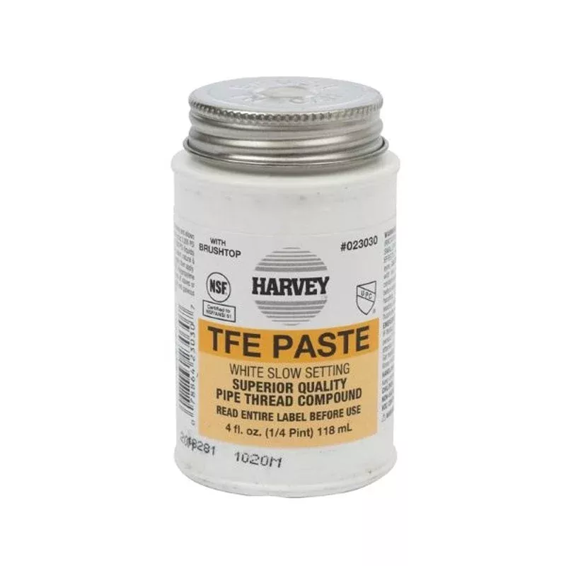 Harvey 23030 Pipe Thread Compound, 4 fl-oz Jar, Liquid, Paste, White