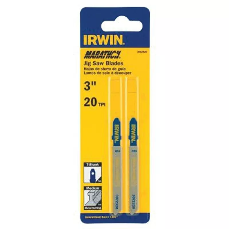 Irwin 3072320 Jig Saw Blade, 3 in L, 20 TPI