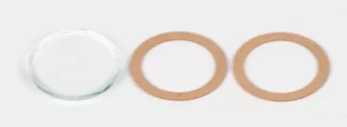 Jensen 005 Round Gauge Window,(Glass with Gaskets - For Newer Engines)
