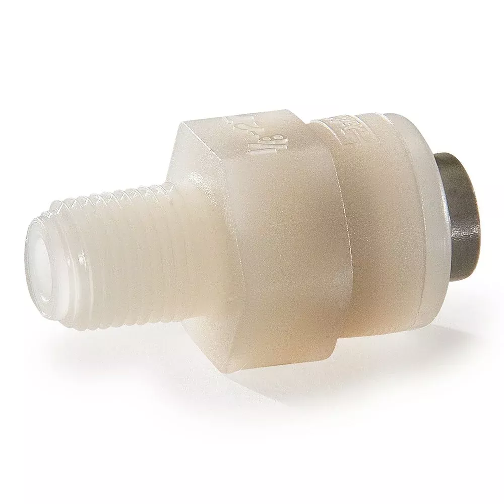 Kynar PVDF Male Connector - 3/8 x 1/4 NPTF