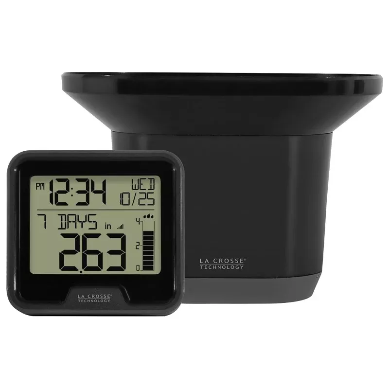 La Crosse 724-1409 Rain Gauge, AA Battery, 300 ft