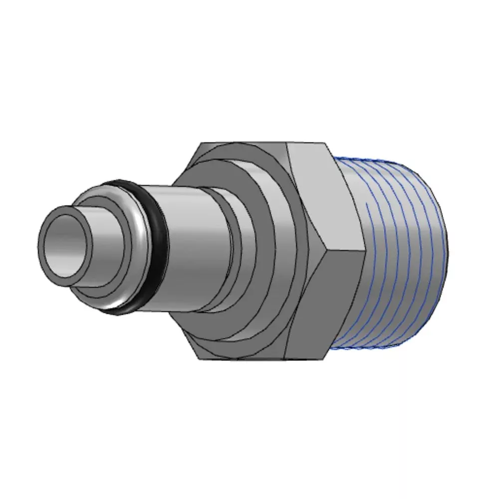 LCD24006VBR Valved Male Thread Coupling Insert 3/8 NPT (Viton) O-rings