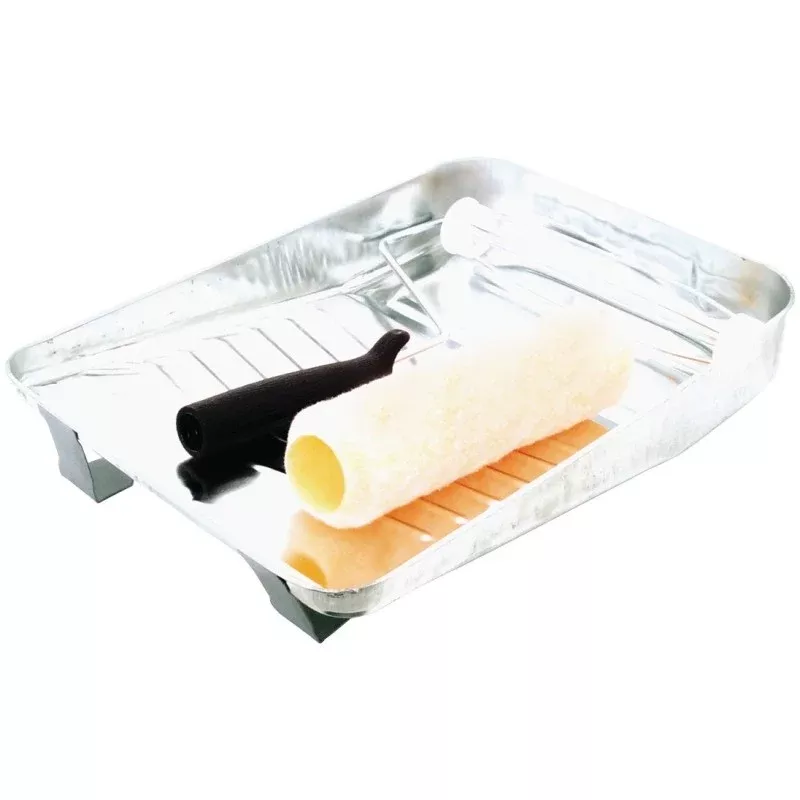 Linzer RS682 Roller and Tray Set, Includes: (1) 4-Wire Cage Roller Frame, (1) 3/8 in Roller Cover and (1) Metal Tray