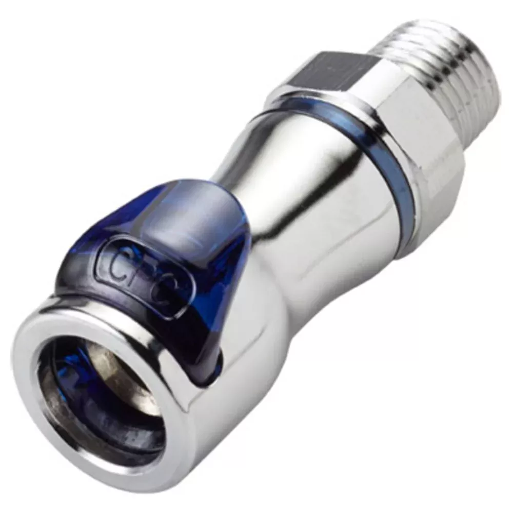LQ4D10006BLU Valved Pipe Thread Liquid Cooling Coupling Body 3/8 NPT Cool Blue
