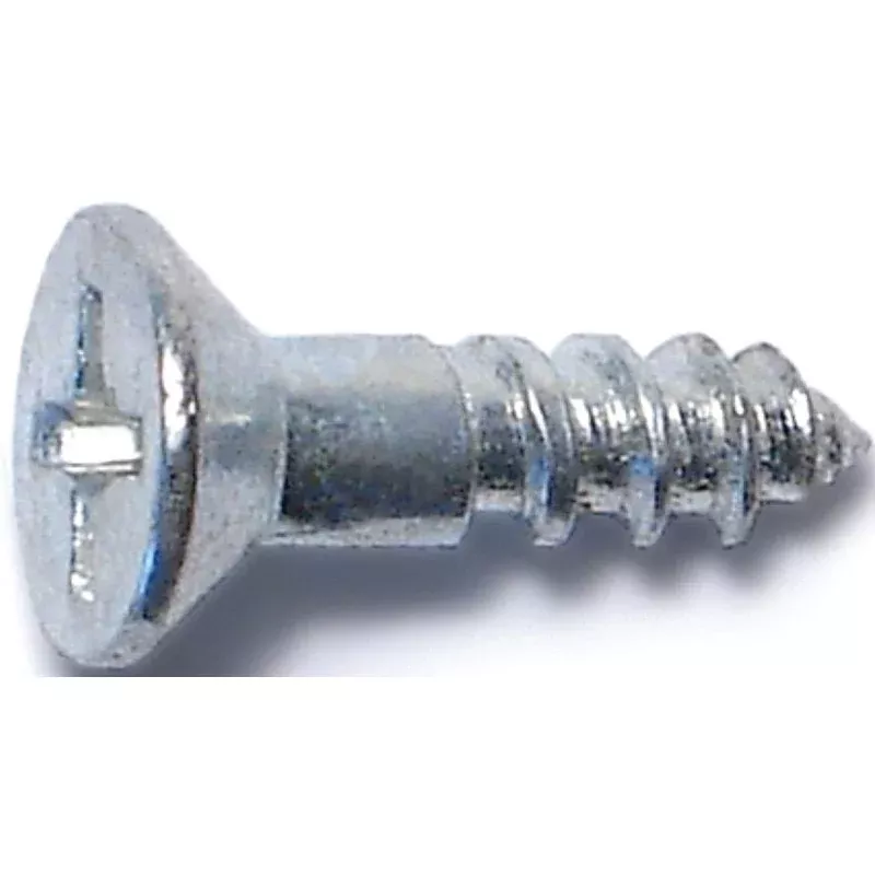 Midwest Fastener 02533 Screw, #6 Thread, 1/2 in L, Coarse Thread, Flat Head, Phillips Drive, Sharp Point, Steel, Zinc