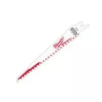 Milwaukee 48-00-5035 Reciprocating Saw Blade, Applicable Materials: Nail-Embedded Wood, 3/4 in W, 6 in L, 5 TPI