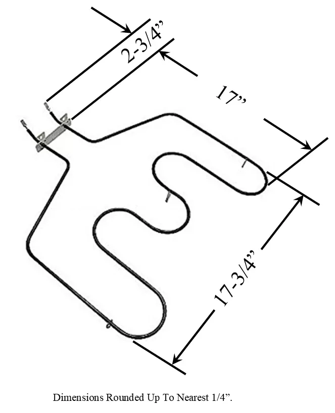 Model TC-44T10014: GE WB44T10014 Equivalent Range/Oven Bake Replacement Element, 2,855W/3,800W @ 208V/240V