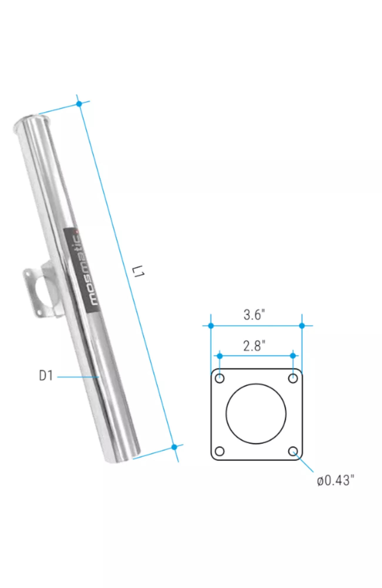 Mosmatic Wand Holder 29.083 – Wall Mount, 23.2" × 2.4"