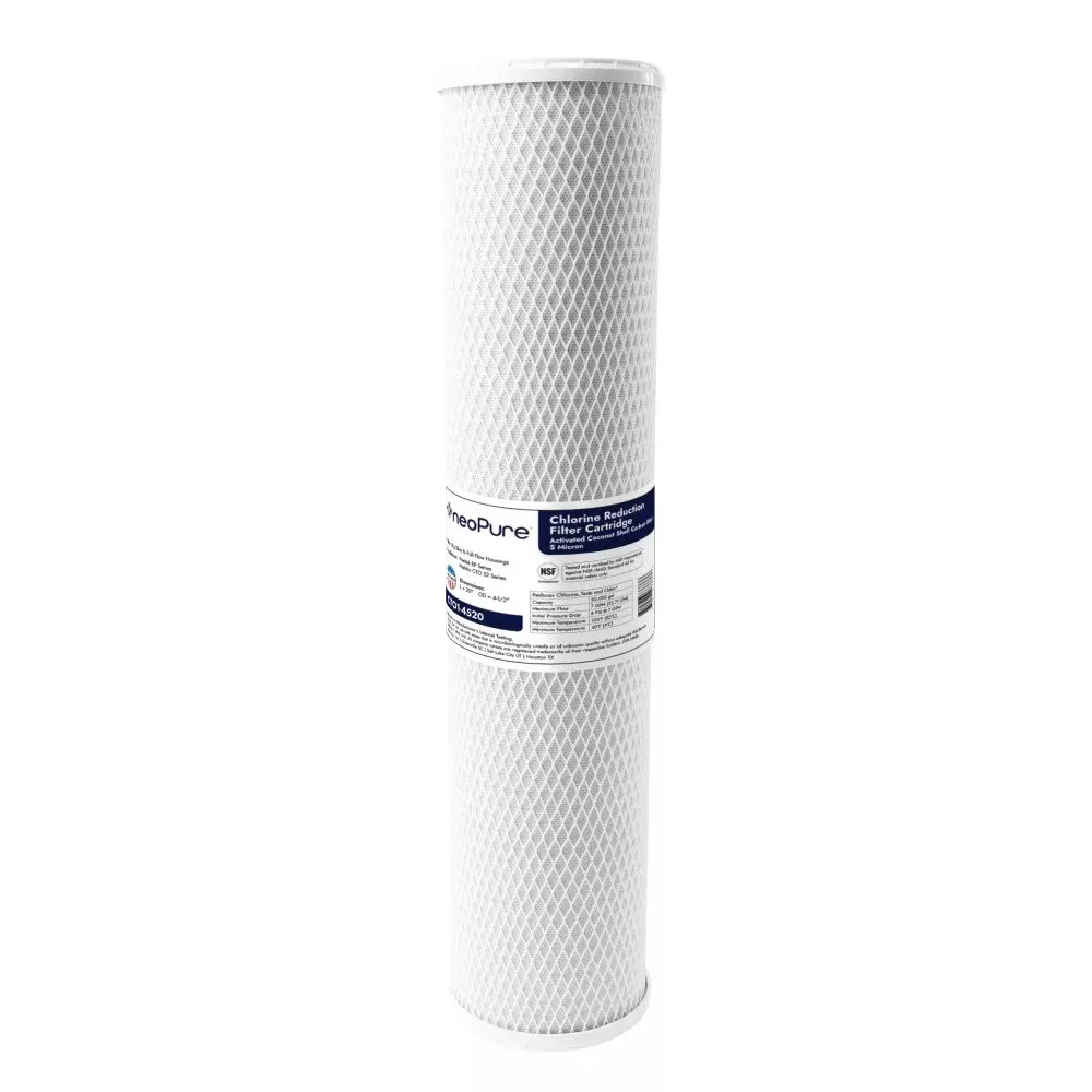 neoPure CTO1-4520 20" x 4-1/2" Coconut Shell Carbon Block Filter 5 micron