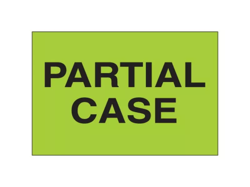 "Partial Case" Fluorescent Green Labels