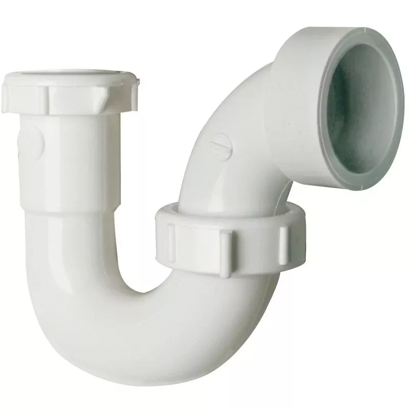 Plumb Pak PP950W S-Trap, 1-1/2 in, Plastic, White