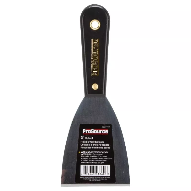 ProSource 01060 Wall Scraper, 3 in W Blade, Full Tang Blade, HCS Blade, Nylon Handle, Comfort Grip Handle, 7-7/8 in OAL
