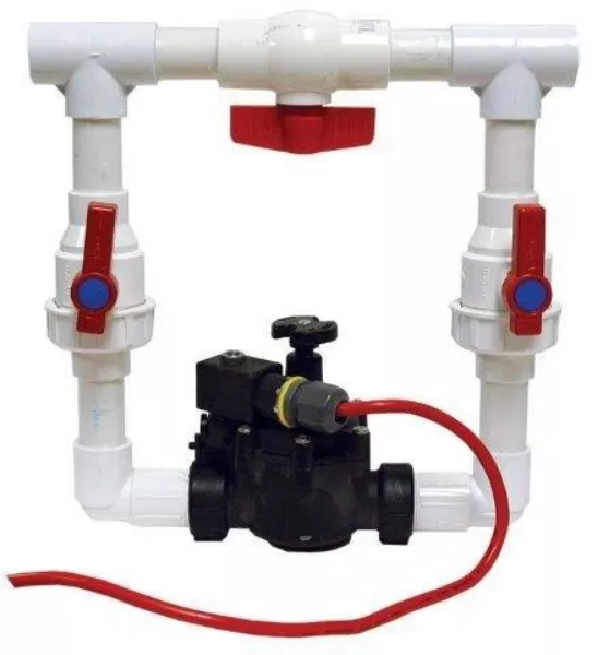 PVC Plumbing Solenoid Assembly w/ Bypass
