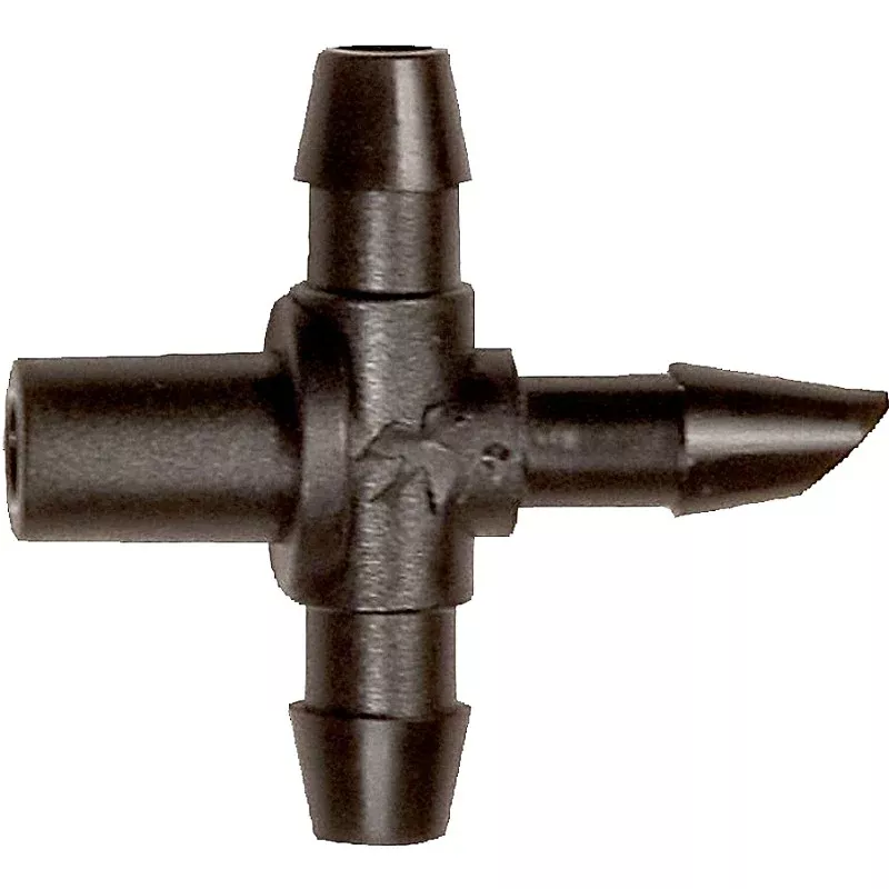 Rain Bird BT25-10PK Drip Irrigation Tee, 1/4 in Connection, Barb, Plastic, Black