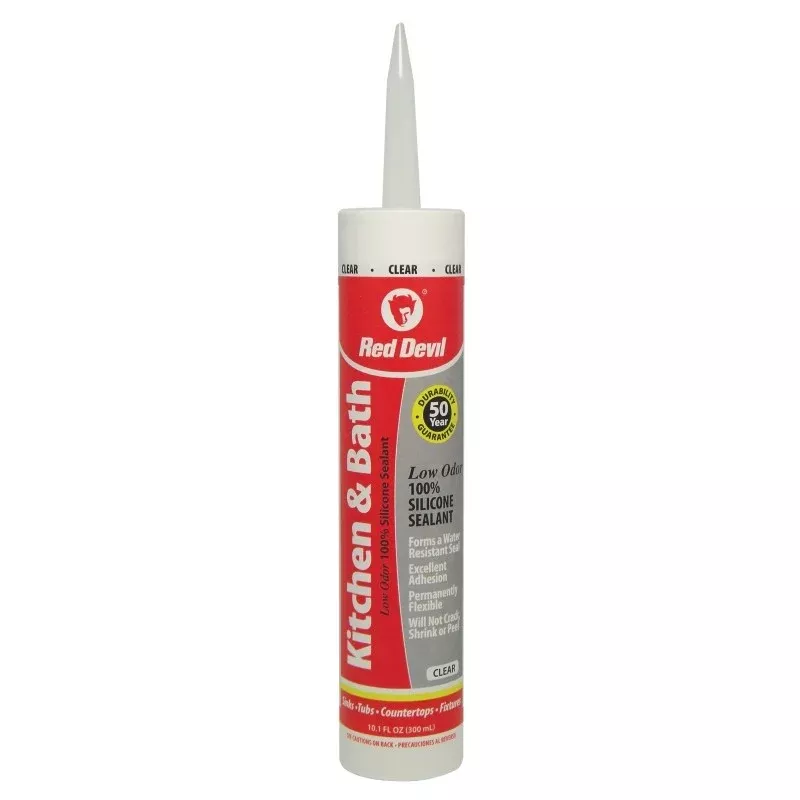 Red Devil 0887 Sealant, Clear, -60 to 400 deg F, 9 fl-oz Cartridge