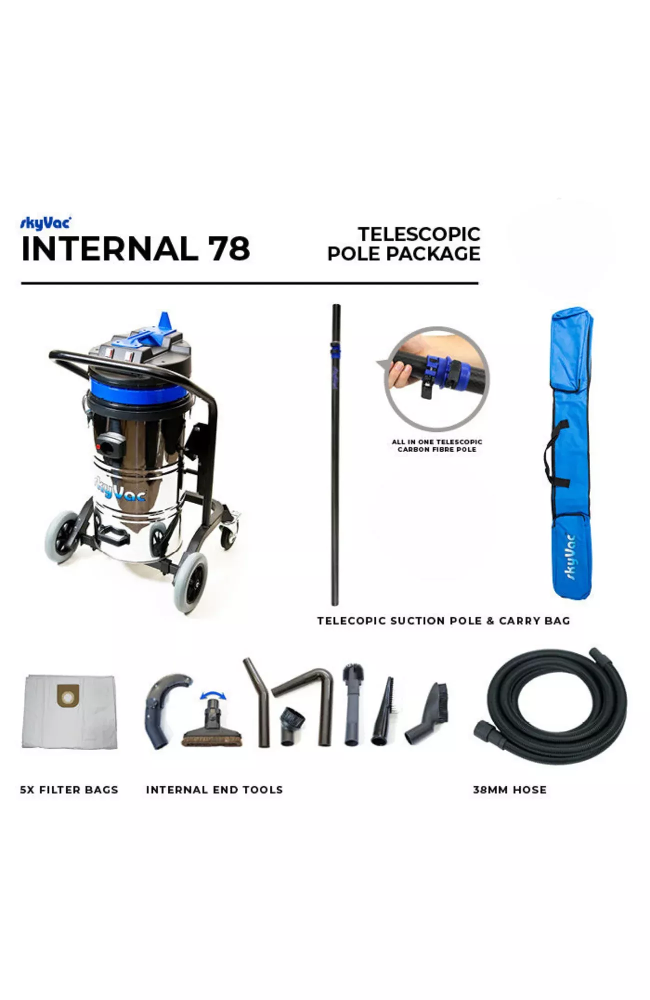 SkyVac 78 Internal High Dusting Vacuum System (You Choose)
