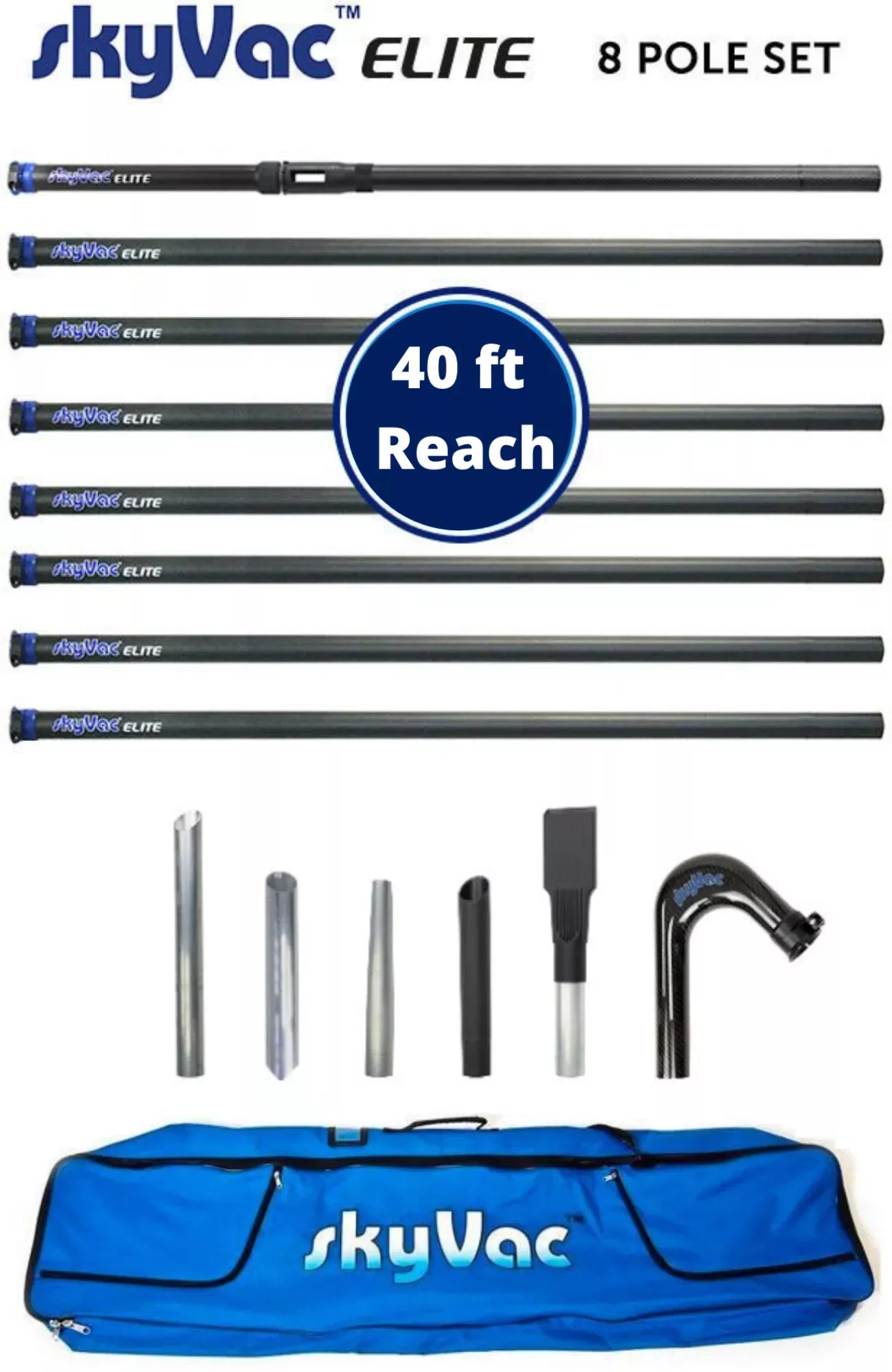 SkyVac Elite Carbon Fiber Basic Pole Set(You Choose)