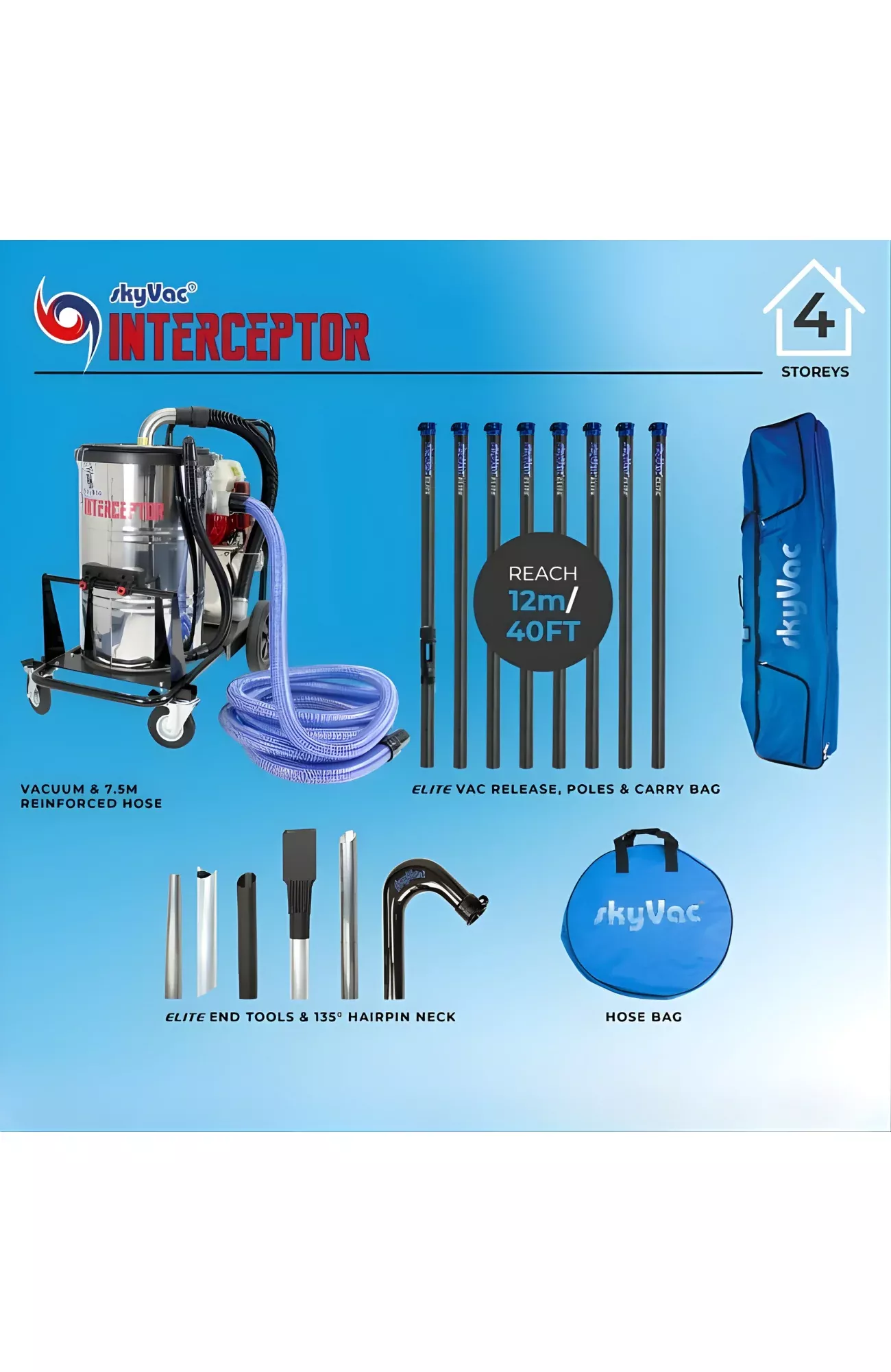 SkyVac Interceptor Gutter Vacuum (You Choose)