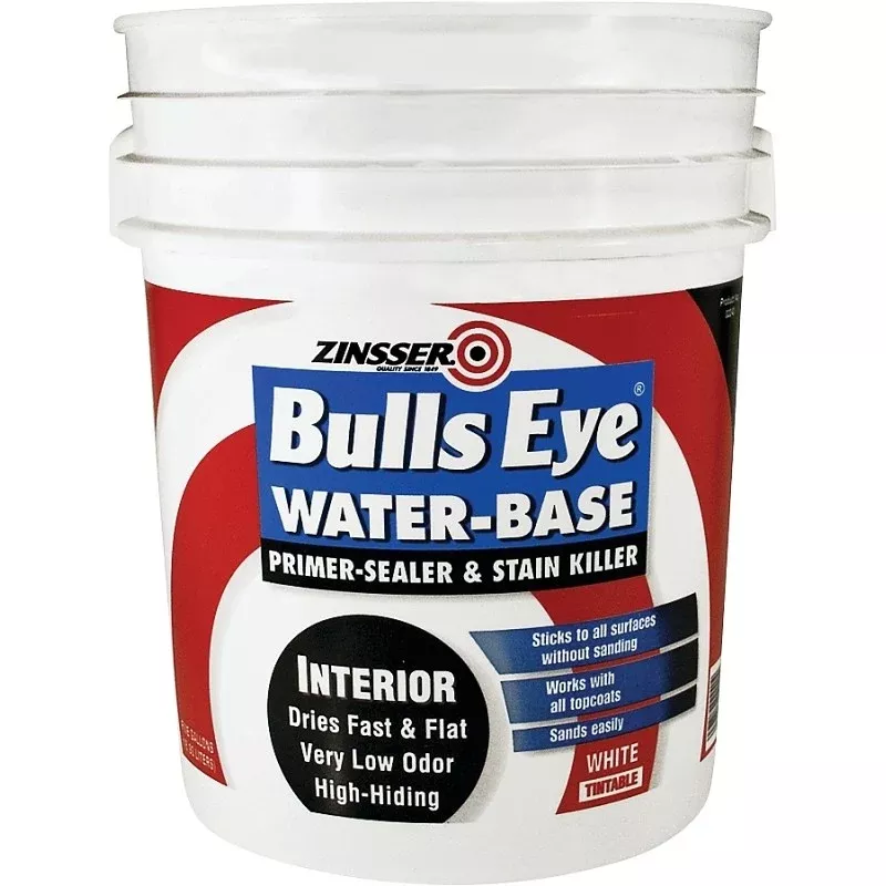 Zinsser 02240 Primer and Sealer, Flat, White, 5 gal, Can